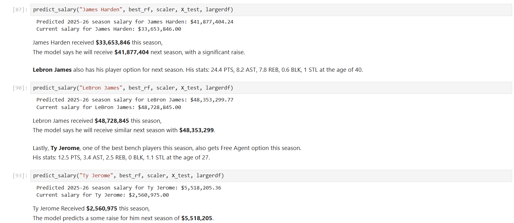 NBA Salary Prediction screenshot 1